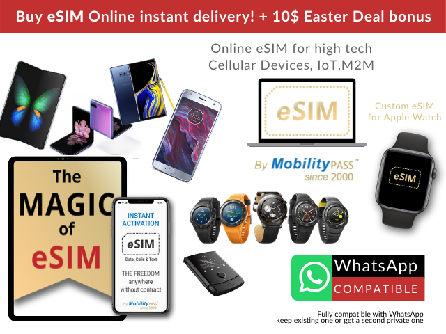 International eSIM for Huawei Watch 2 Pro - Promo MobilityPass!