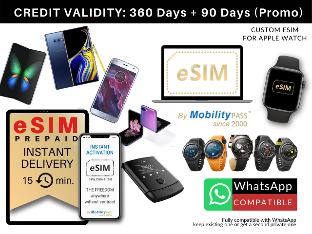 Universal eSIM for Samsung Galaxy Watch Active 2 - Promo MobilityPass!